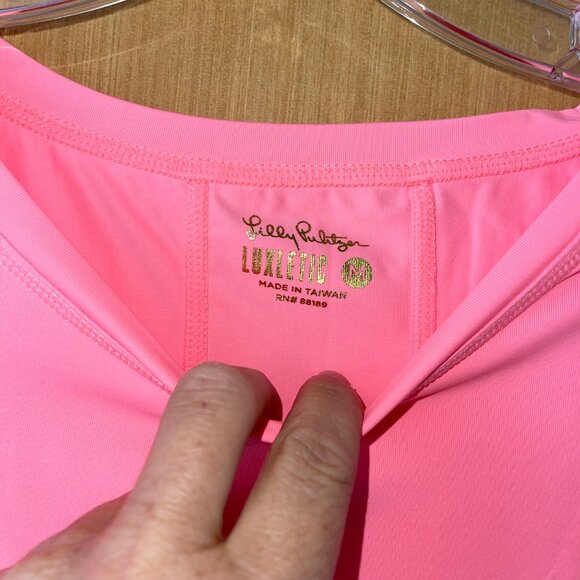 Lilly Pulitzer Womens Top Size Medium Orange Renay Punch Luxletic Rash Guard New - Picture 3 of 8